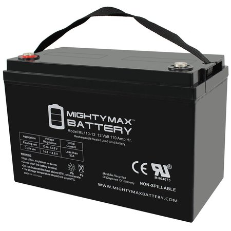 12V 110AH SLA Replacement Battery for Johnson Controls JC12800 -  MIGHTY MAX BATTERY, MAX3944784